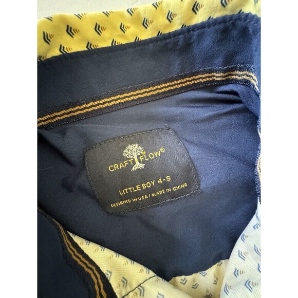 NWOT Boys Yellow Patterned Craft + Flow Button Up Dress Shirt Size 4 Small - Picture 13 of 13